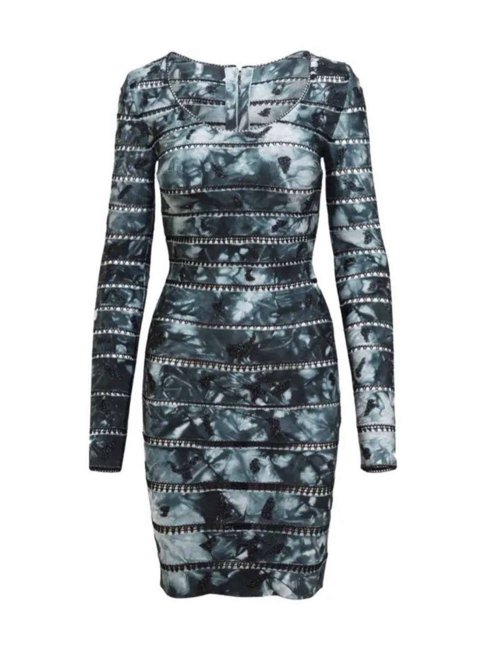 Herve Leger Dark Indigo Tie Dye Long Sleeve Bandage Dress Size XS $2,900